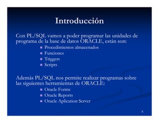 Programacion Pl/sql Programacion en PL/SQL teoria y ejemplos | PDF