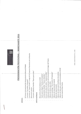 Programacion provisional manchaarte