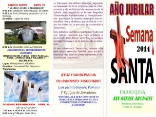 Programación semana santa Parroquia San Rafael Arcangel