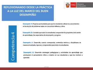 REFLEXIONANDO DESDE LA PRÁCTICA
A LA LUZ DEL MARCO DEL BUEN
DESEMPEÑO
pitman
 