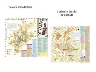 Trajetória metodológica
                          o primeiro desafio:
                             ler a cidade
 