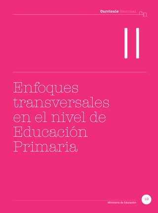 Currículo Nacional
cn
II
Enfoques
transversales
en el nivel de
Educación
Primaria
19
Ministerio de Educación
 