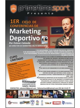 Programa Cursos Marketing deportivo SMPro México 2011 Esteve Calzada