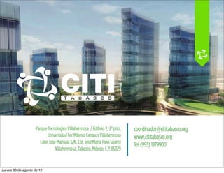 jueves 30 de agosto de 12
 