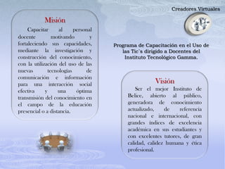 Programa de capacitacion docente en el uso de las tic´s | PPTX