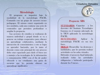 Programa de capacitacion docente en el uso de las tic´s | PPTX