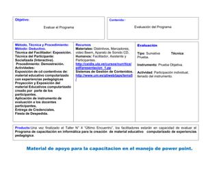 Programa de capacitacion modelo | DOCX