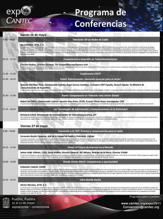Programa de conferencias y talleres Expo Canitec 2011