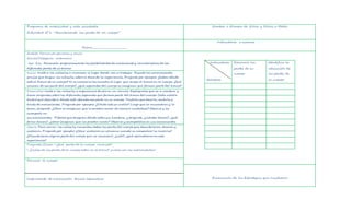 Programa de motricidad y vida saludable
Actividad N°1: “descubriendo las partes de mi cuerpo”
Nombre o Número de Niños y Niñas a Medir
Fecha:__________________________
Indicadores a evaluar
Ámbito: Formación personal y social
Núcleo/Categoría: autonomía
Apr. Esp.: Reconocer progresivamente las posibilidades de movimiento y características de las
diferentes partes de su tronco.
Indicadores
Nombres
Reconoce las
partes de su
cuerpo
Identifica la
ubicación de
las partes de
su cuerpo
Inicio: Invite a los niños/as a reconocer el lugar donde van a trabajar. Rescate los conocimientos
previos que tengan los niños/as sobre el tema de la experiencia. Pregunte por ejemplo: ¿Saben dónde
está el tronco de su cuerpo? Si es necesario les muestra el lugar que ocupa el tronco en el cuerpo, ¿Qué
conocen de esa parte del cuerpo?, ¿qué segmentos del cuerpo se imaginan que forman parte del tronco?
Desarrollo: Invite a los niños/as a organizarse de pie en un círculo. Explíqueles que va a nombrar y
hacer preguntas sobre los diferentes segmentos que forman parte del tronco del cuerpo. Cada niño/a
tendrá que descubrir dónde está ubicada esa parte en su cuerpo. Tendrán que tocarla, sentirla a
través de movimientos. Pregunte por ejemplo; ¿Dónde esta su cuello? Luego que lo encuentran y lo
tocan, pregunte: ¿Cómo se imaginan que lo pueden mover de manera cuidadosa? Observe y los
acompañe en
sus movimientos. Pídales que busquen dónde están sus hombros, y pregunte, ¿cuántos tienen?, ¿qué
forma tienen?, ¿cómo imaginan que los pueden mover? Observe y acompáñelos en sus movimientos.
Cierre: Para cerrar, los niños/as recuerdan todas las partes del cuerpo que descubrieron, tocaron y
sintieron. Pregunte por ejemplo: ¿Cómo sintieron su columna cuando su compañero la recorría?
¿Descubrieron alguna parte del cuerpo que no conocían?, ¿cuál?, ¿qué aprendieron en esta
experiencia?
Preguntas Claves: • ¿Qué partes de tu cuerpo conociste?
• ¿Cuáles de las partes de tu cuerpo están en el tronco? ¿cuáles son las extremidades?
Recurso: el cuerpo
Evaluación de las Estrategias que IncidieronInstrumento de evaluación Escala estimativa
 