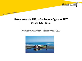 Programa de Difusión Tecnológica – PDT
Costa Maulina.
Propuesta Preliminar - Noviembre de 2013

 
