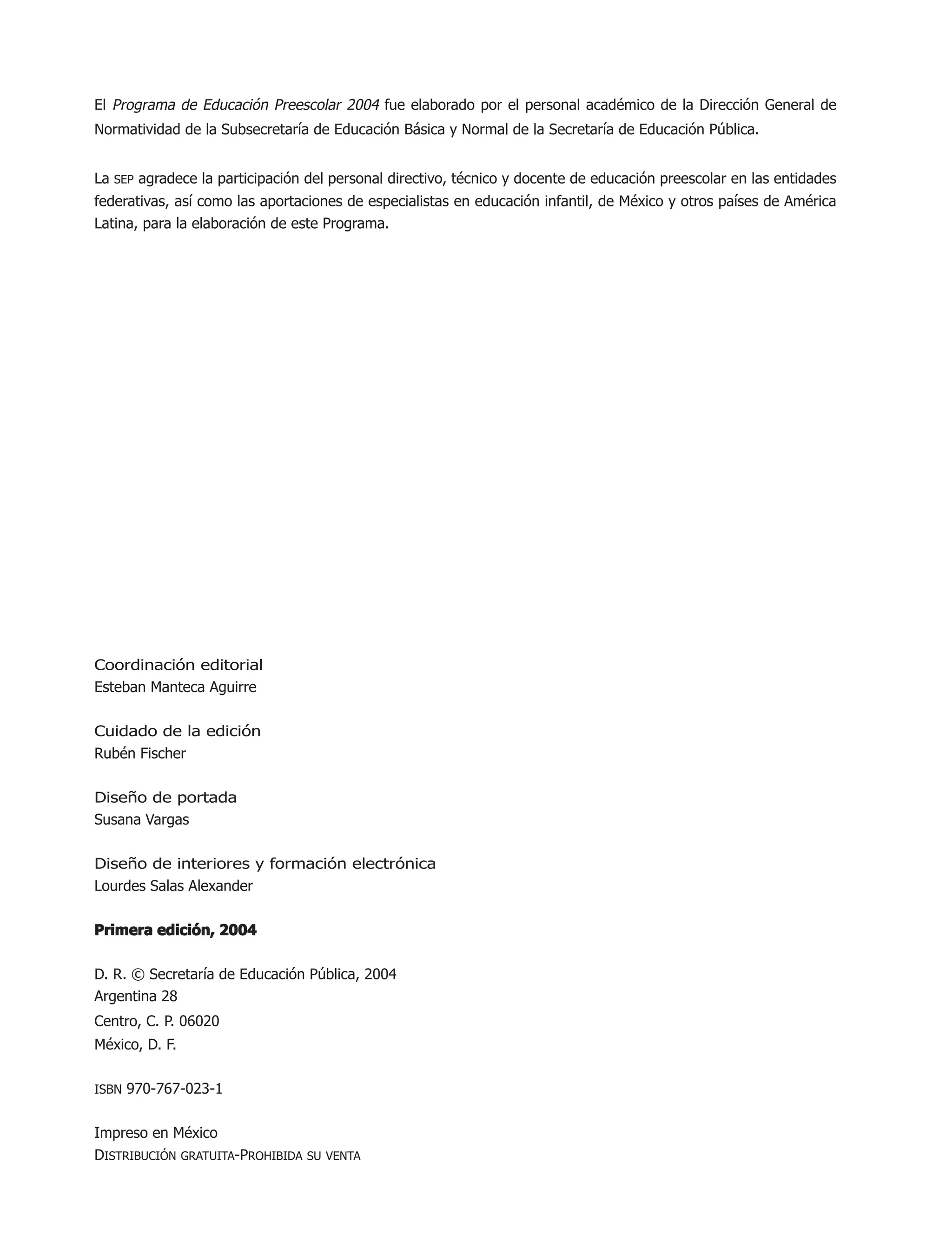 Programa de educación preescolar 2004 | PDF