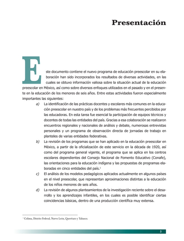 Programa de educación preescolar 2004 | PDF