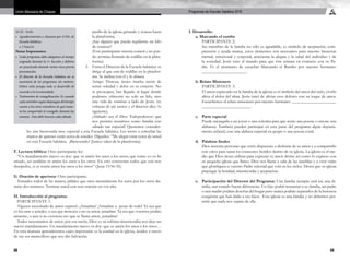 68 69
Programas de Escuela Sabática 2016Unión Mexicana de Chiapas
10:35- 10:40
•	 Agradecimientos y clausura por el Dir. de
Escuela Sabática.
a. Oración
Notas Importantes:
•	 Cada programa debe adaptarse al tiempo
asignado durante la 1ª. Sección y debiera
ser practicado durante varias veces previa
presentación.
•	 El director de la Escuela Sabática no se
ausentará de los programas sin motivos.
Deben velar porque todo se desarrolle de
acuerdo a lo recomendado.
•	 Testimonios de evangelización: Es cuando
cadamiembrosegúndispongandeltiempo
cuente a los otros miembros de qué mane-
ra ha compartido el evangelio durante las
semana. Esto debe hacerse cada sábado.  
pasillo de la iglesia gritando y avanza hasta
la plataforma;
	 ¿hay alguien que pueda regalarme un kilo
de sonrisas?
	 (Este participante intenta sonreír y no pue-
de, termina llorando de rodillas en la plata-
forma).
2.	 Entra el Director de la Escuela Sabática: se
dirige al que esta de rodillas en la platafor-
ma. Se inclina con él y lo abraza.
	 Amigo Tristeza; tienes mucha razón de
sentir soledad y dolor en tu corazón. No
te preocupes, haz llegado al lugar donde
podemos ofrecerte no solo un kilo, sino
una vida de sonrisas a lado de Jesús. (se
colocan de pié juntos y el director dice: lo
siguiente).
	 ¡Alabado sea el Dios Todopoderoso que
nos permite reunirnos como familia este
sábado tan especial! Queremos extender-
les una bienvenida muy especial a esta Escuela Sabática. Les invito a estrechar las
manos de quienes están cerca de ustedes. Díganles: “Me alegra estar cerca de usted
en esta Escuela Sabática. ¡Bienvenido! (Juntos salen de la plataforma).
F. Lectura bíblica: Otro participante lee:
“Un mandamiento nuevo os doy: que os améis los unos a los otros; que como yo os he
amado, así también os améis los unos a los otros. En esto conocerán todos que sois mis
discípulos, si os tenéis amor los unos a los otros” (Juan 13:34-35).
G. Oración de apertura: Otro participante.
Tomados todos de las manos, pídales que oren mentalmente los unos por los otros du-
rante dos minutos. Termine usted con una oración en voz alta.
H. Introducción al programa:
PARTICIPANTE 1:
Alguien necesitado de amor expresó: ¡Amadme! ¡Amadme a pesar de todo! Ya sea que
yo los ame a ustedes, o sea que merezca o no su amor, amadme. Ya sea que vosotros podáis
amarme, o aun si no existiera eso que se llama amor, ¡amadme!
Todos necesitamos de amor, por esa razón, Dios es su infinita misericordia nos dejo un
nuevo mandamiento: Un mandamiento nuevo os doy: que os améis los unos a los otros…
En esta mañana aprenderemos cuan importante es la unidad en la iglesia, unidos a través
de ese ser maravilloso que nos dio Salvación.
I. Desarrollo:
a. Marcando el rumbo
	 PARTICIPANTE 2:
	 Ser miembro de la familia no sólo es agradable, es símbolo de aceptación, com-
prensión y ayuda mutua, estos elementos son necesarios para nuestro bienestar
mental, emocional y corporal; acrecienta la alegría y la salud del individuo y de
la sociedad. Jesús vino al mundo para que éste entrara en contacto con su Pa-
dre. Es el momento de escuchar Marcando el Rumbo por nuestro hermano:
_____________________.
b. Relato Misionero
	 PARTICIPANTE 3:
	 El amor expresado en la familia de la iglesia es el símbolo del amor del cielo, vivirlo
alivia el dolor del alma. Jesús trató de aliviar esos dolores con su toque de amor.
Escuchemos el relato misionero por nuestro hermano: _____________________
_______________________.
c.	 Parte especial
	 Puede encargarla a un joven o una señorita para que recite una poesía o entone una
alabanza. También pueden participar en esta parte del programa algún departa-
mento infantil, con una alabaza especial en grupo o una poesía coral.
d.	 Palabras finales
	 Dios necesita personas que estén dispuestas a disfrutar de su amor y a compartirlo
con otros para sanar los corazones heridos dentro de su iglesia. La iglesia es el me-
dio que Dios desea utilizar para expresar su amor divino así como lo expreso con
su pequeña iglesia que llamo. Dios nos llama a salir de las tinieblas y a vivir vidas
que glorifiquen a vuestro Padre celestial que está en los cielos. Desea que su iglesia
practique la bondad, misericordia y aceptación.
e. 	 Participación del Director del Programa: Una familia siempre será así, una fa-
milia, aun cuando hayan diferencias. Un hijo podrá renunciar a su familia, un padre
o una madre podrán desertar del hogar pero nunca podrán separarlos de la herencia
congénita que han dado a sus hijos. Esta iglesia es una familia y no debemos per-
mitir que nada nos separe de ella.
 