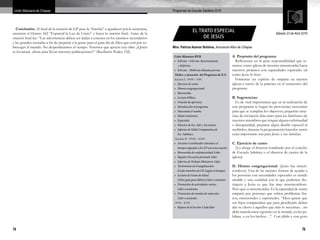 74 75
Programas de Escuela Sabática 2016Unión Mexicana de Chiapas
Conclusión: Al final de la reunión de GP pase la “familia” a agradecer por la asistencia,
anunciar el Himno 562 “Esparcid la Luz de Cristo” y hacer la oración final. Antes de la
oración final lee: “Las advertencias deben ser dadas a conocer en los caminos secundarios
y las grandes avenidas a fin de preparar a la gente para el gran día de Dios que está por so-
brecoger al mundo. No desperdiciemos el tiempo. Tenemos que apoyar esta obra. ¿Quién
se levantará ahora para llevar nuestras publicaciones?” (Recibiréis Poder, 152).
Mtra. Patricia Azamar Bolaños, Asociación Altos de Chiapas
EL TRATO ESPECIAL
DE JESÚS
Sábado 23 de Abril 2016
Culto Matutino RYR
•	 8:20 am – 8:45 am. Reavivamiento
	 y Reforma
•	 8:45 am – 09:00 am Minutos previos
 Orden y duración del Programa de E.S.
Sección I - 09:00 – 9:40
•	 Ejercicio de canto.
•	 Himno congregacional.
•	 Bienvenida.
•	 Lectura bíblica.
•	 Oración de apertura.
•	 Introducción al programa.
•	 Marcando el rumbo.
•	 Relato misionero.
•	 Especiales.
•	 Director de Esc. Sab. y Secretario.
•	 Informe de Tabla Comparativa de
	 Esc. Sabática.
 Sección II - 09:40 – 10:05
•	 Anciano Coordinador introduce el
	 tiempo asignado a los GP con una oración.
•	 Bienvenida de confraternidad: Líder
•	 Registro Devoción personal: Líder
•	 Informe de Trabajo Misionero: Líder
•	 Testimonios de Evangelización:
	 (Cada miembro de GP, (según el tiempo).
•	 Lectura de Gema de Salud
	 (Libro guía para líderes) Líder o asistente.
•	 Promoción de actividades varias:
	 Líder o asistentes.
•	 Promoción de reunión de miércoles:
	 Líder o asistente.
 10:05 - 10:35
•	 Repaso de la lección: Cada líder
A. Propósito del programa:
Reflexionar en la gran responsabilidad que te-
nemos como iglesia de mostrar misericordia hacia
nuestros prójimos con capacidades especiales tal
como Jesús lo hizo.
Fomentar un espíritu de empatía en nuestra
iglesia a través de la práctica en el transcurso del
programa.
B. Sugerencias:
Es de vital importancia que en la realización de
este programa se hagan las provisiones necesarias
para que se cumplan los objetivos; pequeñas tarje-
titas de invitación días antes para los familiares de
nuestros miembros que tengan alguna enfermedad
o discapacidad, preparar algún detalle especial al
recibirlos, durante la programación hacerlos sentir
cuán importante son para Jesús y sus familias.
C. Ejercicio de canto:
(Lo dirige el director nombrado por el concilio
de Escuela Sabática o el director de cantos de la
iglesia).
D. Himno congregacional: (Jesús fue miseri-
cordioso). Una de las mejores formas de ayudar a
los personas con necesidades especiales es siendo
amable y una cualidad con la que podemos dis-
tinguir a Jesús es que fue muy misericordioso.
Pero qué es misericordia: Es la capacidad de sentir
empatía por personas que sufren problemas físi-
cos, emocionales y espirituales. “Dios quiere que
sus hijos comprendan que para glorificarlo deben
dar su efecto a aquellos que más lo necesitan…no
debe manifestarse egoísmo en la mirada, en las pa-
labras, o en los hechos…”. Con júbilo y con gozo
 