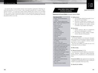 110 111
Programas de Escuela Sabática 2016Unión Mexicana de Chiapas
En nuestros días, el ayuno puede traernos varios beneficios espirituales. Nehemías. Jo-
safat, Joel, pusieron su fe en el ayuno y Dios concedió la petición de su corazón. Practi-
quemos el ayuno y no espere que vengan tiempos difíciles para sentirse en la necesidad
de orar y ayunar. Tome la decisión de apartar un día especial para dejar de comer y estar
en comunión con Dios a través de la oración y el ayuno, tenga la seguridad que disfrutará
del poder de Dios en su vida.
Departamento de Escuela Sabática, Asociación Oeste de Chiapas
UNA OBRA PARA TODOS
MISIÓN MUNDIAL
Sábado 09 de Julio 2016
Culto Matutino RYR
•	 8:20 am – 8:45 am. Reavivamiento
	 y Reforma
•	 8:45 am – 09:00 am Minutos previos
 Orden y duración del Programa de E.S.
Sección I - 09:00 – 9:40
•	 Ejercicio de canto.
•	 Himno congregacional.
•	 Bienvenida.
•	 Lectura bíblica.
•	 Oración de apertura.
•	 Introducción al programa.
•	 Marcando el rumbo.
•	 Relato misionero.
•	 Especiales.
•	 Director de Esc. Sab. y Secretario.
•	 Informe de Tabla Comparativa de
	 Esc. Sabática.
 Sección II - 09:40 – 10:05
•	 Anciano Coordinador introduce el
	 tiempo asignado a los GP con una oración.
•	 Bienvenida de confraternidad: Líder
•	 Registro Devoción personal: Líder
•	 Informe de Trabajo Misionero: Líder
•	 Testimonios de Evangelización:
	 (Cada miembro de GP, (según el tiempo).
•	 Lectura de Gema de Salud
	 (Libro guía para líderes) Líder o asistente.
•	 Promoción de actividades varias:
	 Líder o asistentes.
•	 Promoción de reunión de miércoles:
	 Líder o asistente.
 10:05 - 10:35
•	 Repaso de la lección: Cada líder
A. Indicaciones:
1.	 Este programa debiera presentarlo el con-
cilio de la Escuela Sabática.
2.	 Presentar en diapositivas, rotafolios o pi-
zarron los objetivos de la Escuela Sabática
3.	 Que cada miembro del concilio conozca
en detalles lo que implica cada objetivo.
B. Escenario:
1.	 Pueden colocarse sillas en la plataforma
para que los participantes se sienten
2.	 Una musica de fondo ayudará a comple-
mentar cada parte del programa.
C. Ejercicio de canto:
La Escuela Sabática es un ministerio diseñado
para comunicar el conocimiento religioso de Dios
a miembros activos, miembros ausentes, miem-
bros nuevos y a los perdidos.
Esto hace que la Biblia sea el libro de texto en la
Escuela que se reúne en Sábado.
D. Bienvenida:
E. Himno de apertura: # 534.
La misión de la Escuela Sabática es ser un siste-
ma de educación religiosa de la iglesia local que
fortalezca la fe y la práctica de las enseñanzas bí-
blicas.
F. Lectura bíblica: Que aparecieron en majestad,
y hablaban de la partida de Jesús, que él estaba por
cumplir en Jerusalén (San Lucas 9:31).
G. Oración de rodillas:
 