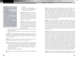 130 131
Programas de Escuela Sabática 2016Unión Mexicana de Chiapas
10:35- 10:40
•	 Agradecimientos y clausura por el Dir. de
Escuela Sabática.
a. Oración
Notas Importantes:
•	 Cada programa debe adaptarse al tiempo
asignado durante la 1ª. Sección y debiera
ser practicado durante varias veces previa
presentación.
•	 El director de la Escuela Sabática no se
ausentará de los programas sin motivos.
Deben velar porque todo se desarrolle de
acuerdo a lo recomendado.
•	 Testimonios de evangelización: Es cuando
cadamiembrosegúndispongandeltiempo
cuente a los otros miembros de qué mane-
ra ha compartido el evangelio durante las
semana. Esto debe hacerse cada sábado.  
la Sabática.
b.	 Cuatro personas que representen a los
dirigentes de la Escuela Sabática son
entrevistadas por el coordinador.
	Director: Elena G. de White escribió: “La
Escuela Sabática debería ser uno de los
instrumentos más grandiosos y más efi-
caces para traer almas a Cristo” (Consejos
sobre la obra de la Escuela Sabática, pág.
10). ¿Qué relación existe entre la Escuela
Sabática y la evangelización?
	 Líder 1: La Escuela Sabática ayuda a los
miembros a captar una visión de la misión
de la iglesia en la comunidad, entrena a los
miembros en el servicio y los inspira a tes-
tificar. La obra del líder del grupo pequeño
que ahora funciona en la Escuela Sabática
cumple dos objetivos:
•	 Hacer más profunda la espiritualidad y desarrollar las gracias cristianas de los
miembros del grupo.
•	 Alcanzar el corazón de los inconversos con el Cristo que tanto necesitan co-
nocer.
	 El dirigente de Escuela Sabática es el coordinador y motor de las actividades de
Evangelización. Tales actividades incluyen Escuela Sabática Filial, recolección, ex-
tensión misionera, distribución de folletos, reuniones de grupos pequeños y día de
visitas a la comunidad.
	
	Director: ¿Está usted de acuerdo en que el líder de GP que apoya a la Escuela
Sabática tiene ventajas sobre el pastor? Si es así, ¿En qué sentido?
	 Líder 2: Sí, el líder de GP tiene ciertas ventajas sobre el pastor en muchos sentidos.
•	 El pastor se dirige a un grupo mayor. Su congregación lo escucha en silencio
y no participa en la discusión, excepto con un “amén” ocasional. El líder se
dirige a un grupo más pequeño. Sus miembros participan en la discusión.
•	 El líder se acerca mucho más a los miembros de su grupo y se relaciona más
íntimamente con ellos.
•	 Puede hacer apelaciones más personales.
	Director: ¿Cuáles son los beneficios de una buena enseñanza en la Escuela Sabáti-
ca?
	 Líder 3: La buena enseñanza en la Escuela Sabática fortalece y estabiliza a los
miembros de la iglesia, gana nuevas almas para Cristo y ayuda a integrar ex miem-
bros. Permite que el líder goce de una experiencia elevada y única con Cristo.
	 “Nadie puede trabajar en la Escuela Sabática ni en la obra de la temperancia sin
segar magnífica cosecha, no solo en el fin del mundo, sino en la vida presente. El
esfuerzo mismo de iluminar y hacer felices a otros aclarará y ensanchará sus opi-
niones. Cuanto más nos esforcemos por explicar a otros la verdad con amor por
las almas, tanto más clara vendrá a ser para nosotros mismos. Siempre aparece con
nueva hermosura y fuerza al entendimiento del que la expone” (Consejos sobre la
obra de la Escuela Sabática, pág. 14).
	Director: En su libro La Educación, p. 15, Elena de White dice: “Cada ser hu-
mano, creado a la imagen de Dios, está dotado de una facultad semejante a la del
Creador la individualidad, la facultad de pensar y hacer. La obra de la verdadera
educación consiste en desarrollar esta facultad, en educar a los jóvenes para que
sean pensadores y no meros reflectores de los pensamientos de otros hombres”.
Por otra parte, Jane Healy dice: “Demasiada exposición por parte del maestro obs-
taculiza el razonamiento de alto nivel porque no le permite a los niños pensar por
sí mismos”. ¿Cómo podemos relacionar ambas citas con el trabajo del maestro de
Escuela Sabática?
	 Líder 4: El Líder del GP no está listo para enseñar la lección hasta que la entienda
bien él mismo. El papel del líder no es vaciar información, sino sacar de los alum-
nos lo que ellos saben. Elena G. de White en Consejos sobre la obra de la Escuela
Sabática, p. 128, escribió: “No es el mejor plan que solo los maestros hablen”
(bajo los errores señalados). Una de las formas en que el líder puede involucrar
a cada alumno de la clase es a través de la interacción. La enseñanza cooperativa
involucra a los alumnos en el proceso de aprendizaje, estimula los altos niveles del
pensamiento, el aprendizaje a través del descubrimiento y la interacción social con
los alumnos. El aprendizaje cooperativo enfoca su atención en la evaluación críti-
ca de valores, la transferencia y aplicación del nuevo conocimiento adquirido y el
aumento de retención de la información. Ejemplo de aprendizaje cooperativo por
parejas: Es el más sencillo de los métodos de aprendizaje cooperativo. El maestro
indica la declaración, pregunta, idea o material que va a examinarse. Entonces, pide
a los alumnos que se vuelvan hacia la persona que tienen más cerca y comenten la
pregunta o material sugerido por él. La técnica de formar parejas trata de involucrar
a la clase entera en la discusión y la reflexión sobre el tema presentado. Después de
la discusión, el maestro pide respuestas individuales de los miembros de la clase.
	Director: Jesús es el Maestro de maestros. “Mire, pues, cada cual a Cristo, e imite
al modelo divino” (Consejos sobre la obra de la Escuela Sabática, pág. 118). Jesús
 