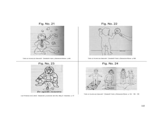 143
Fig. No. 23
Fig. No. 21 Fig. No. 22
Fig. No. 24
Todo un mundo por descubrir”, Elizabeth Fodor y Monserrat Moran. p 264 Todo un mundo por descubrir”, Elizabeth Fodor y Monserrat Moran. p 298
Los Primeros cinco años”, Desarrollo y evolución del niño, Mary D. Sheridan. p. 37
Todo un mundo por descubrir”, Elizabeth Fodor y Monserrat Moran. p 104 - 108 - 155
 