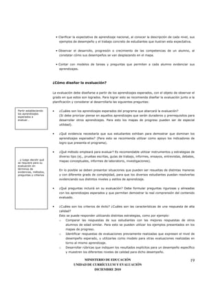• *      )                   0
                                                                      6                                               8                         0   7


                         •
                                                                                 6                                         7


                         • *                                                                          8
                                                      7



                     <                                    "       %"                  =


                     9                                            6
                                    8                                            7"                                            6
                             )                                                                                        1


"                    •       C* <                                                                             8                <                E
                             4.                                                   8                       8       <                             8
        >                                                                         7 "
                                        57


                     •       CD :                                          ' 8                            0                                 8
                                                                          E 4"
                                      8                                               57


                     •       CD :         :                           <                        E3
                                                      4 7                                      '              )
>               8:
                                                                      )                                               57
    8

:                            3                                                                        8
            :
                                          )                                                          8
                                                                                                                  7


                     •       CD :                                     <                             E ;   )
                                                                                           8
                                              7


                     •       C* <                                                :0        E C* <                     '
                                      E
                             3                                                                                                              1
                             o    *
                                                                                 7 "
                                                                      7
                             o    (               )                                                                                8    0
                                                          6
                                                                                      7
                             o    ;                           @           8               8                   0 '                               6   '
                                                                                                                                                    )
                                                                      )                                                            67

                                                       MINISTERIO DE EDUCACIÓN                                                                      19
                                                  UNIDAD DE CURRÍCULUM Y EVALUACIÓN
                                                             DICIEMBRE 2010
 