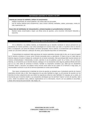 4                            "           " #6/


                                "       "               "4   "                   &
    (                       )                                                            8            7
    9
                0                   7


            "
            "           ( !"                                         )       !                                                        &
    2                                                            )                                                            )
                    7




                                                #                                            "+


        3               )               <                        )               8
                                                8                                                      8                      8
                                                    )        0                       7"                             )
                                                                     8                            '                           7


        3                                                                                    <                                6           8
8                                                                                                                 7 3             8
                                                                             0                    73
                    0                                                                                                                             7
    <                           8                                                                                                         )
                                                                                                                                          '   0
8                                                            7           :                                              8         8
                                                                                                 8        8
                                                    :                                                         7


        "                                                                                                     8
        <                               67 "                         8                                              @
                                                8                                    )                                  7 3
                8                           6                                        8
    1                                                                                 )
                                                    < <          7


            4




                                                     MINISTERIO DE EDUCACIÓN                                                                  38
                                                UNIDAD DE CURRÍCULUM Y EVALUACIÓN
                                                           DICIEMBRE 2010
 