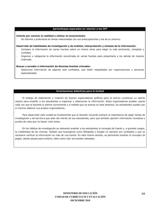 4                                     "            " #6/


                            "   "               "4          "                        &
-   .   )               )                                                                                          3


        "
        "       ( !"                %                                       "    '                        )        "   $           &
-   *                   )                           )                                                          <
        )   7
-                                   )                                                     )                                    <
            7


                            $                       %           $           %            " &
-   .               )                   <           H               )           8          :
                    7




                                            #                                                  "+


    3                                                                                              <)
                    6                                                                          )         7 3
        8                                                                    8
'                                                       7


    "                                       )                       8
                                8                       :                                          8       :           )
                8                               7


    3       <                                                           6                                      )
                                7 . 6       8                                    YQ                J                           )       8
            )               )               <                   )       73                                                 6
                                                                        )                      7




        4




                                             MINISTERIO DE EDUCACIÓN                                                                       68
                                        UNIDAD DE CURRÍCULUM Y EVALUACIÓN
                                                   DICIEMBRE 2010
 