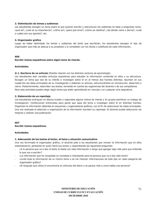 53       "                                     !
9                                                            8    8                                                                                                        1
C8 :         E C      <                        E C               E C          8:       E C                     ) E C                                              E C     <
     <                             E       7


93 #           4               $
9                                                                                  0       8               <
                   8       <                                                                       '               '                    )                 7



     B
         !        -        -       %           !        "N                         3


     %


J 23                                   ) " 4"                                                                               5
9                                               '            0                                     )                                                                       7
3                          8                            :                              :                               )                    7
                                                                                               '                   <
         7"                                              0                                                                                                6           7
"                                                   @            8        :                                                 8                                 7


53   "!
9                                                                                                              :                            )
                   7 *     )                                              8                                                         :                             )        7
                       )                                8                                  <)                  )                                                           7
&                                                                         )                                            73
                                               7



     C
         !        -        -       % 3


     %


23                             "       -       ""       ' "                                            %
&                                                    <)                                                    8                        )                 8
                                           8            <         0                                                             1
     C                     8                        0                              )                       8                            <         8
          8                        E
     C9        )               8                                                                                   8                            0 E
     C=       :                )                                                                   )                                                                  '
                           < E
                            )
     C3                    8                            '             '                                    <                                          E




                                                         MINISTERIO DE EDUCACIÓN                                                                                          71
                                                    UNIDAD DE CURRÍCULUM Y EVALUACIÓN
                                                               DICIEMBRE 2010
 