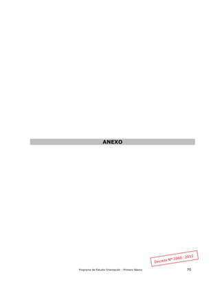 Programa de Estudio Orientación - Primero Básico 70
ANEXO
 