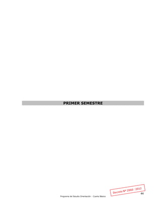 44
Programa de Estudio Orientación - Cuarto Básico
PRIMER SEMESTRE
 