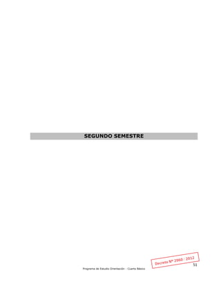 51
Programa de Estudio Orientación - Cuarto Básico
SEGUNDO SEMESTRE
 