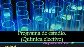 Programa de estudio.
(Quimica electivo)
Alejandra Carrillo IV
 