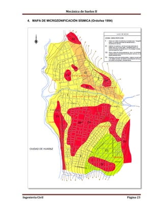 Mecánica de Suelos II
Ingeniería Civil Página 23
4. MAPA DE MICROZONIFICACIÓN SÍSMICA (Ordoñez 1994)
 