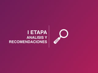 I ETAPA
ANALISIS Y
RECOMENDACIONES
 