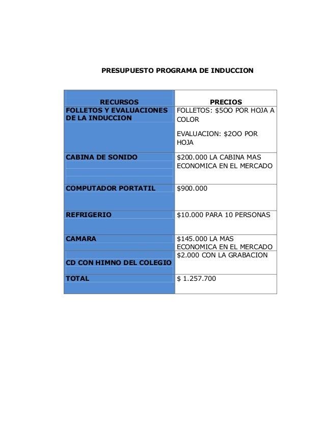 Programa de induccion
