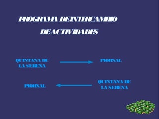 PROGRAMA DE INTERCAMBIO
DE ACTIVIDADES
QUINTANA DE
LA SERENA
PIORNAL
PIORNAL
QUINTANA DE
LA SERENA
 