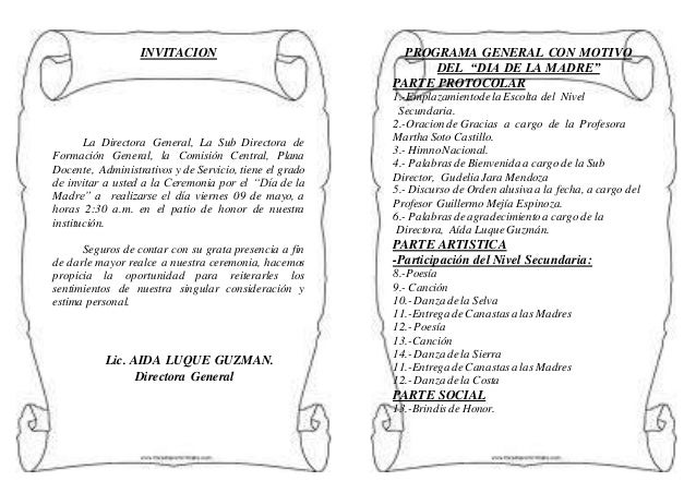 Programa del dia del madre 2014