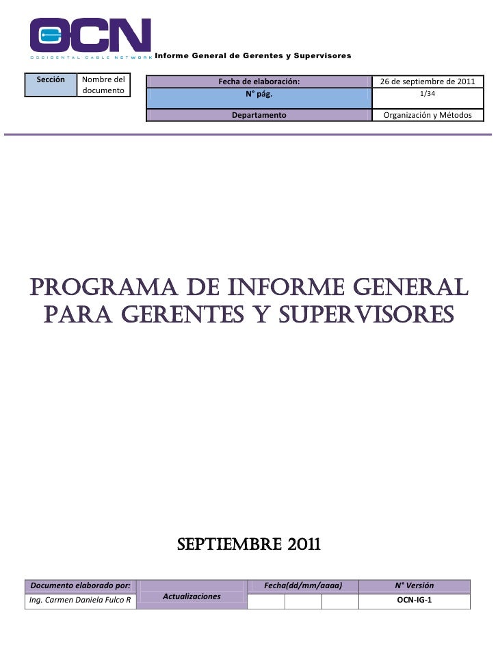 programa del modelo de informe para gerentes formatos de informes gerenciales
