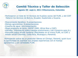 Programa de mejoramiento genetico Flar