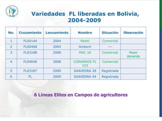 Programa de mejoramiento genetico Flar