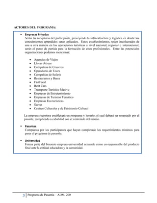 Programa de Pasantía, ADM 200