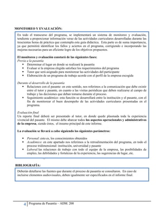 Programa de Pasantía, ADM 200