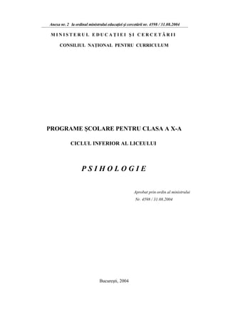 Programa de psihologie x