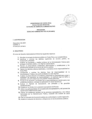 Programa derecho administrativo iii UCR