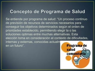 Programa de salud | PPTX