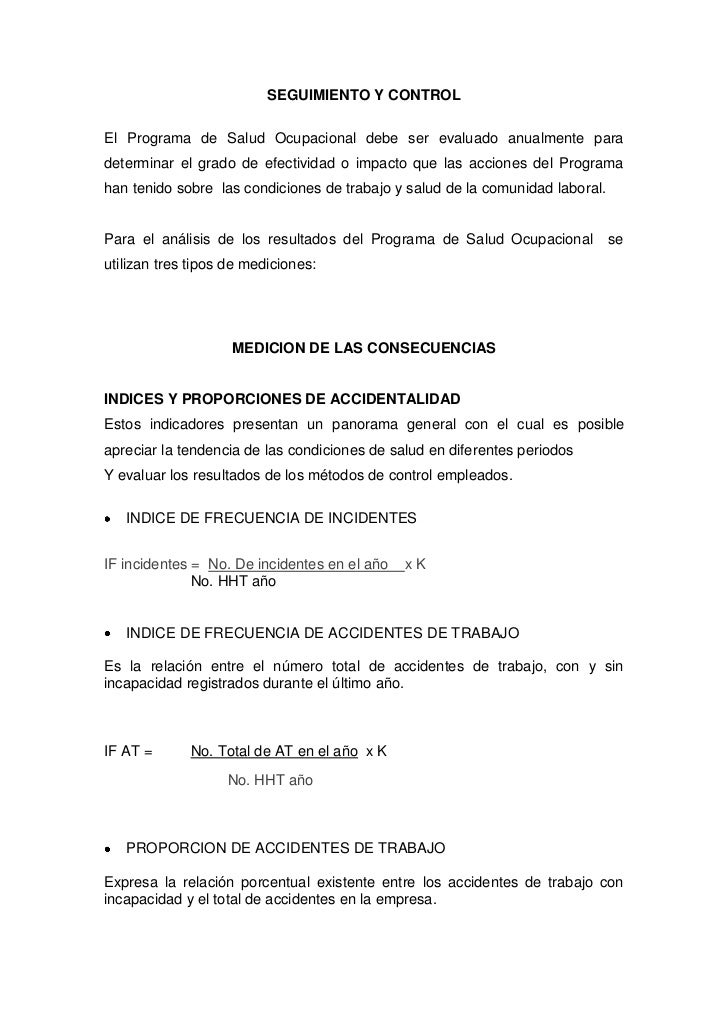 Programa de salud ocupacional empresa de tranportes