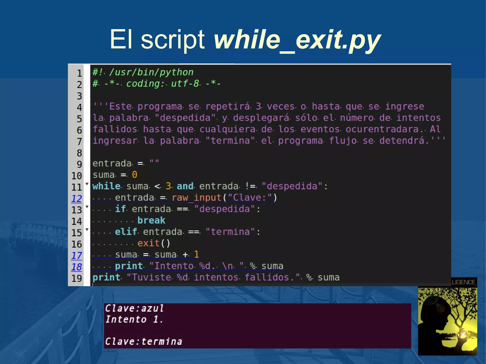 El script while_exit.py

 