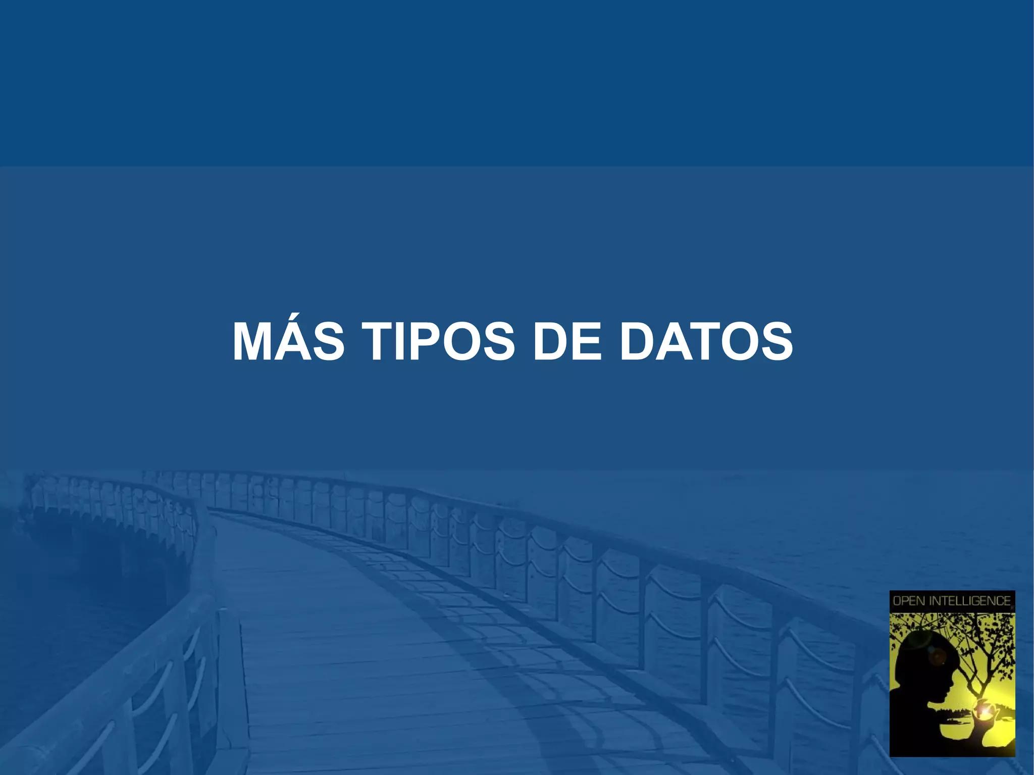 MÁS TIPOS DE DATOS

 