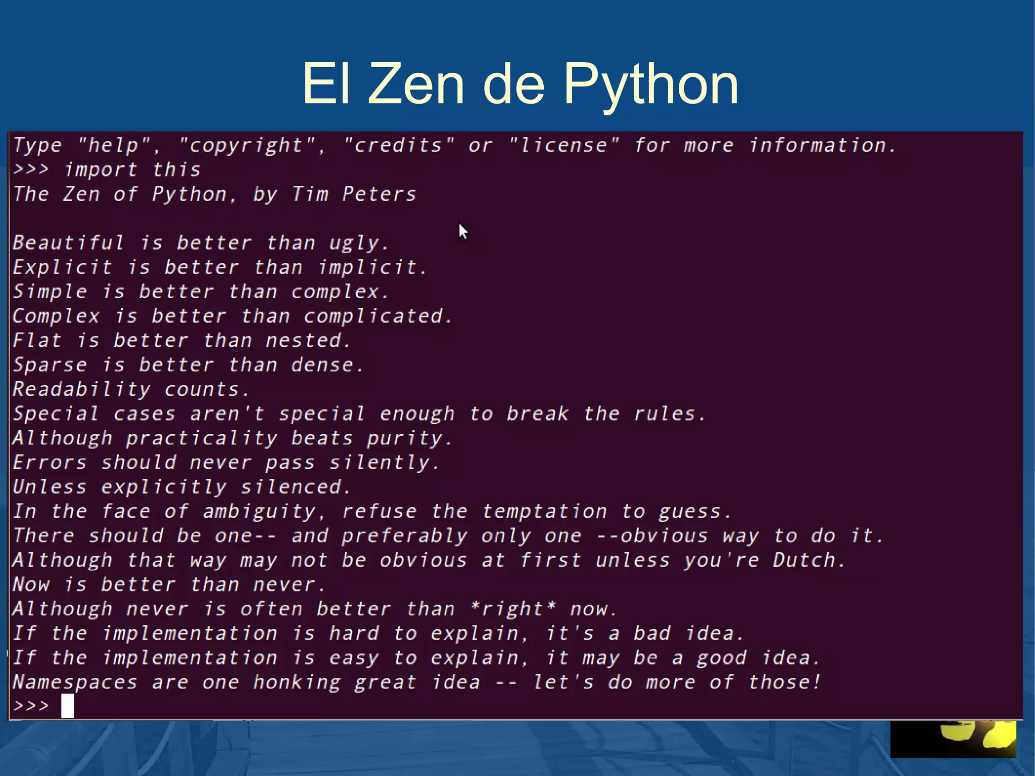 El Zen de Python

 