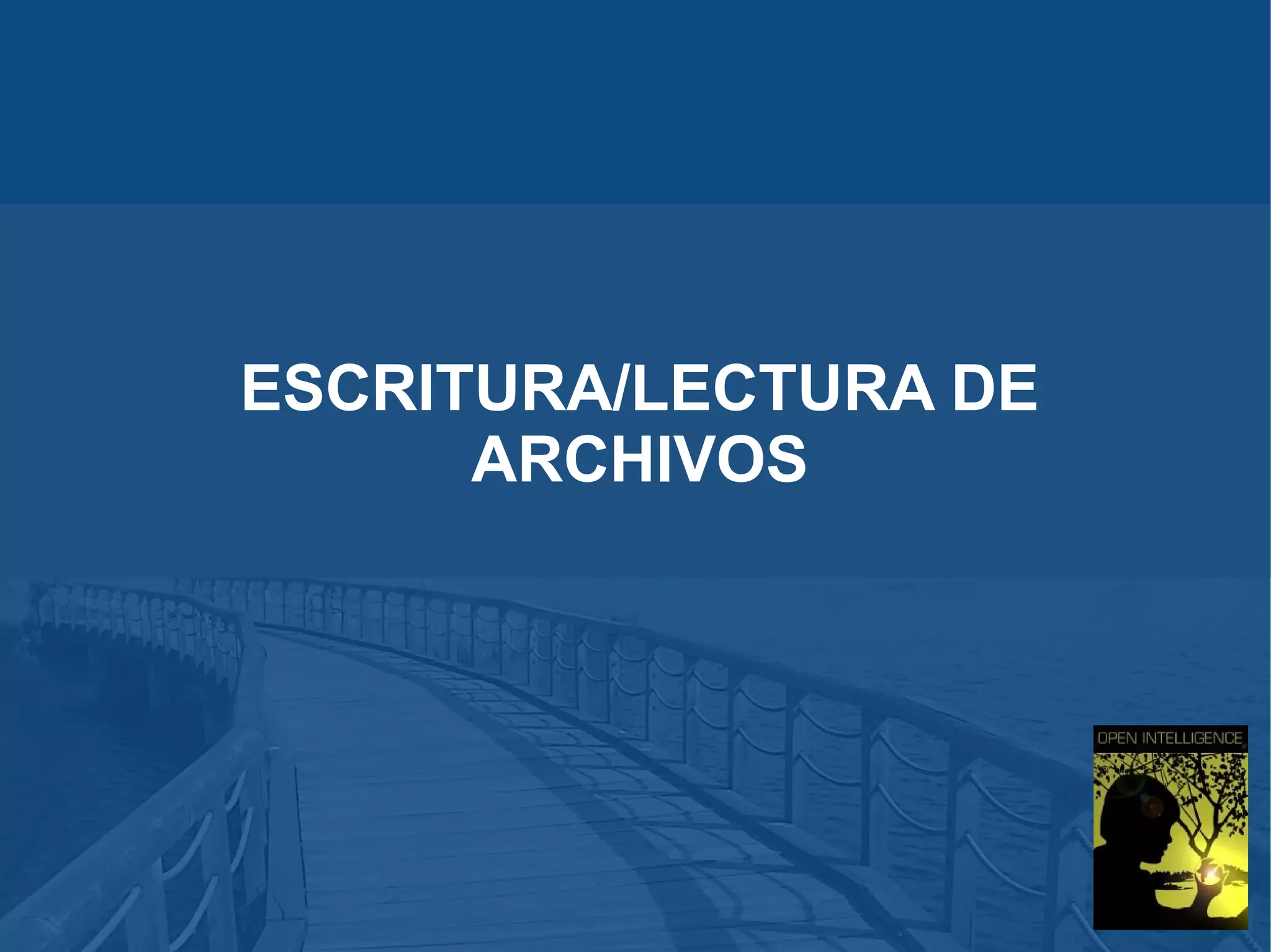 ESCRITURA/LECTURA DE
ARCHIVOS

 