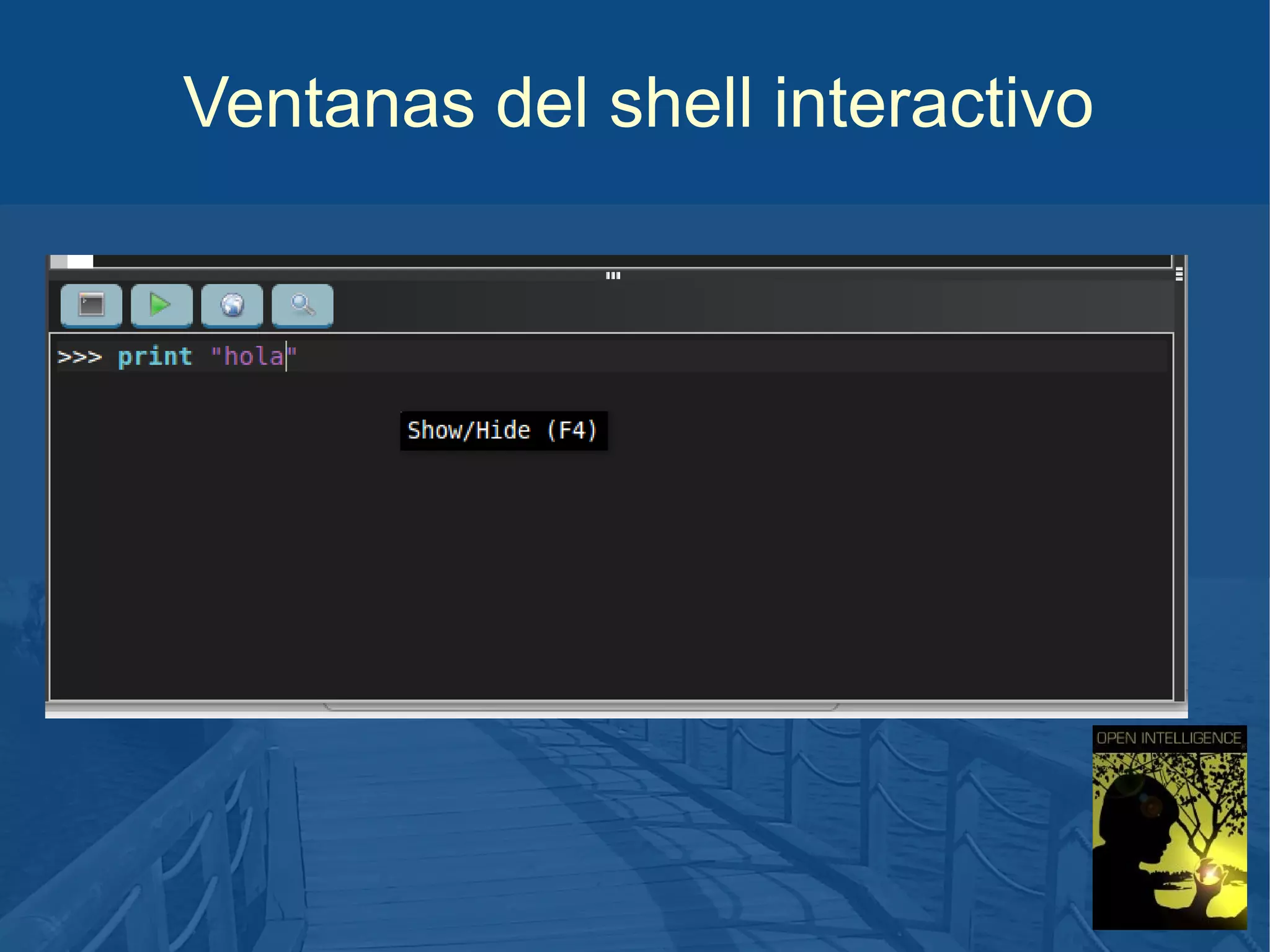 Ventanas del shell interactivo

 