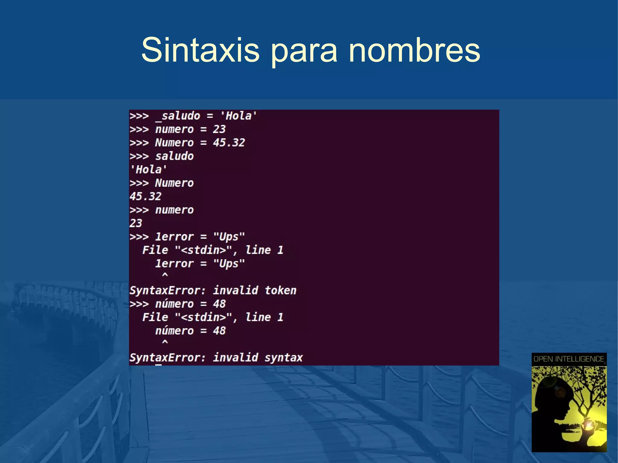 Sintaxis para nombres

 
