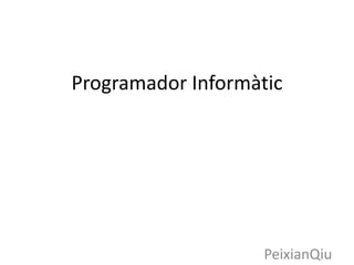 Programador Informàtic




                    PeixianQiu
 